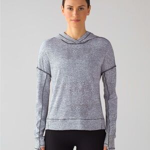 Lululemon Squad Goals HoodieSheer Luon Pebble Jacquard V1 White Black Size 10